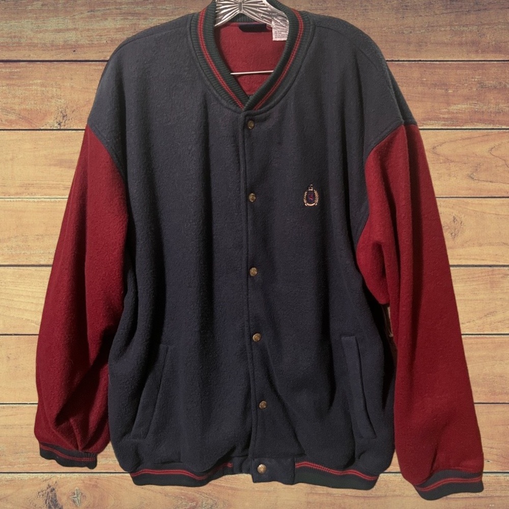 Bugle Boy Vintage 90s fleece Varsity jacket,XL